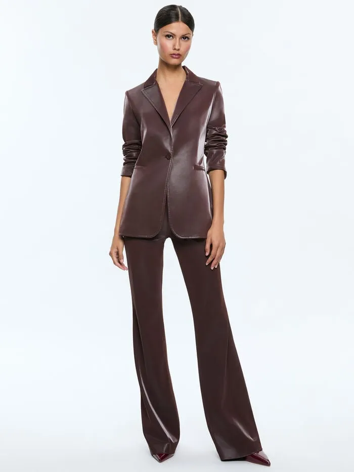 Alice Olivia JACKETS COATS WOMEN BREANN VEGAN BLAZER Espresso