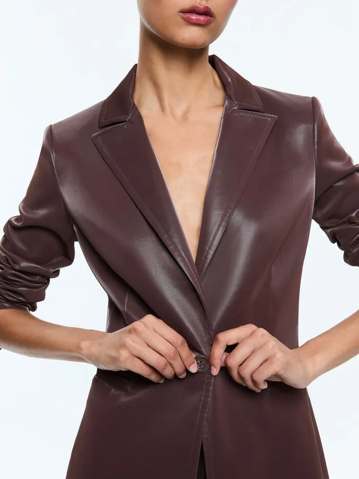 Alice Olivia JACKETS COATS WOMEN BREANN VEGAN BLAZER Espresso