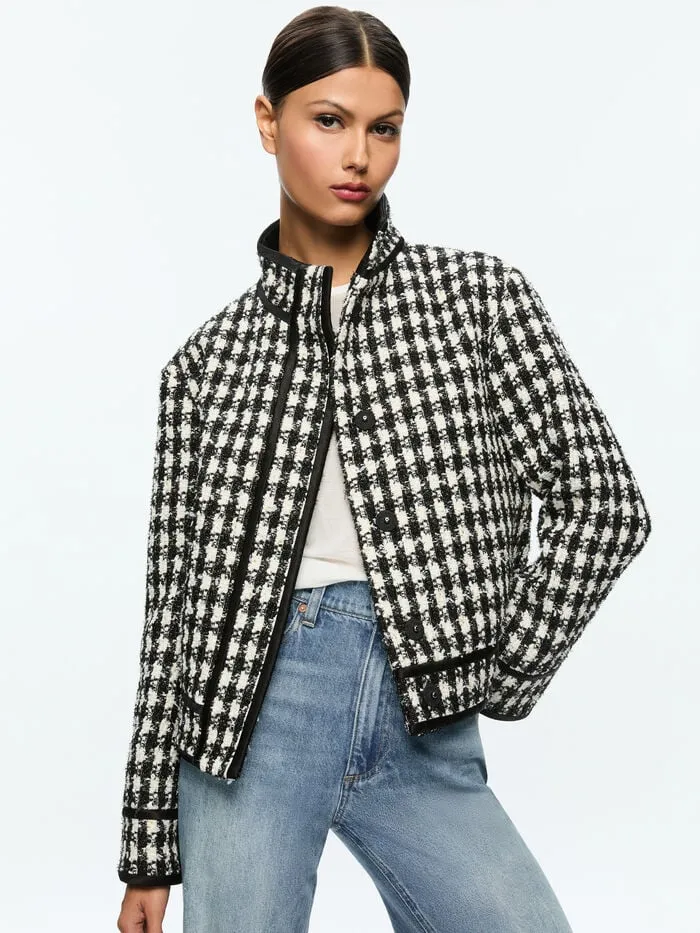 Alice Olivia JACKETS COATS WOMEN CORWIN JACKET Blackandwhite