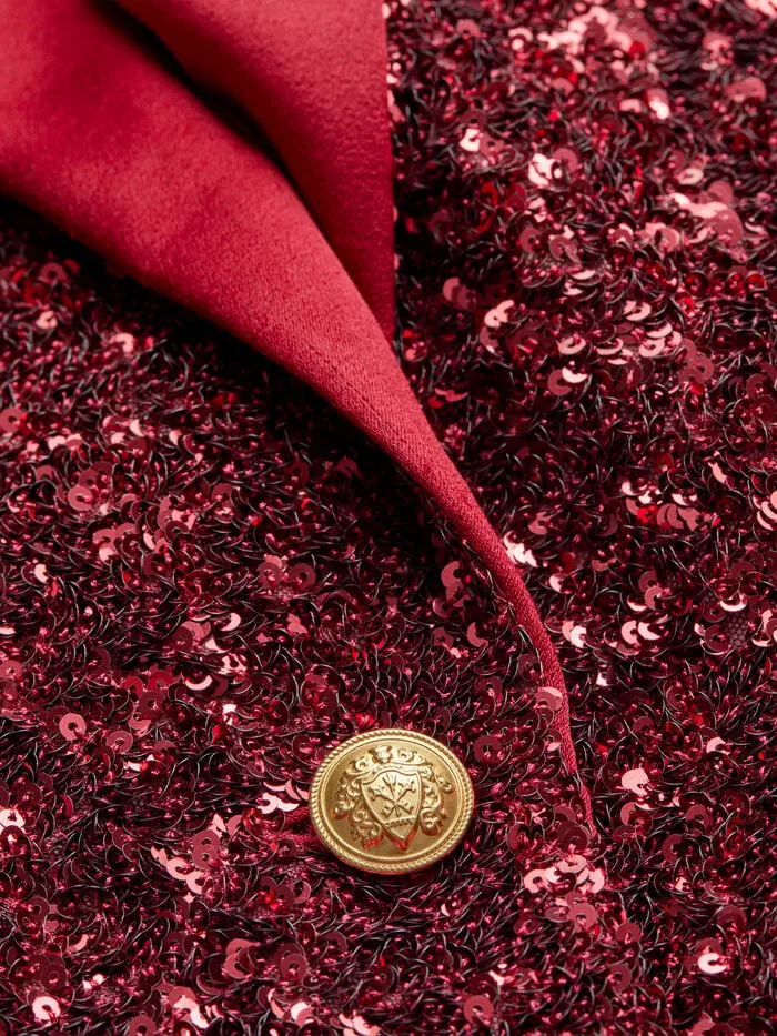 Alice Olivia JACKETS COATS WOMEN DEVYN SEQUIN BLAZER Garnet