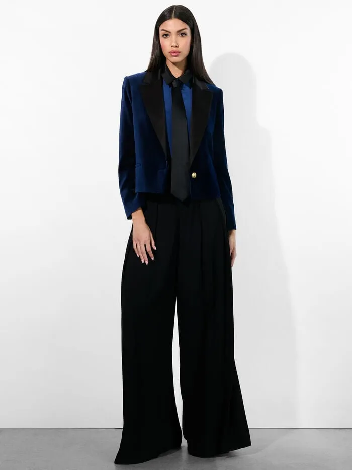 Alice Olivia JACKETS COATS WOMEN DEVYN VELVET BLAZER Midnight Blue