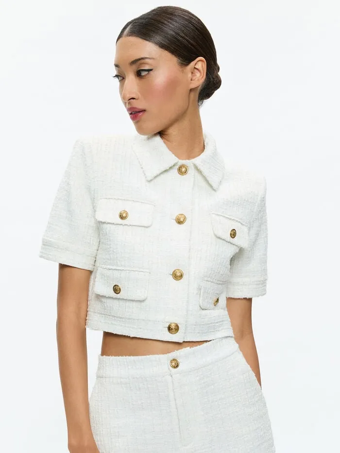 Alice Olivia JACKETS COATS WOMEN ELLE JACKET Off White
