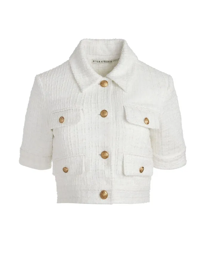 Alice Olivia JACKETS COATS WOMEN ELLE JACKET Off White
