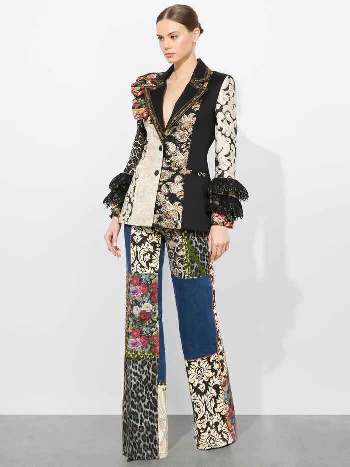 Alice Olivia JACKETS COATS WOMEN FAIE MIXED MEDIA BLAZER Multi