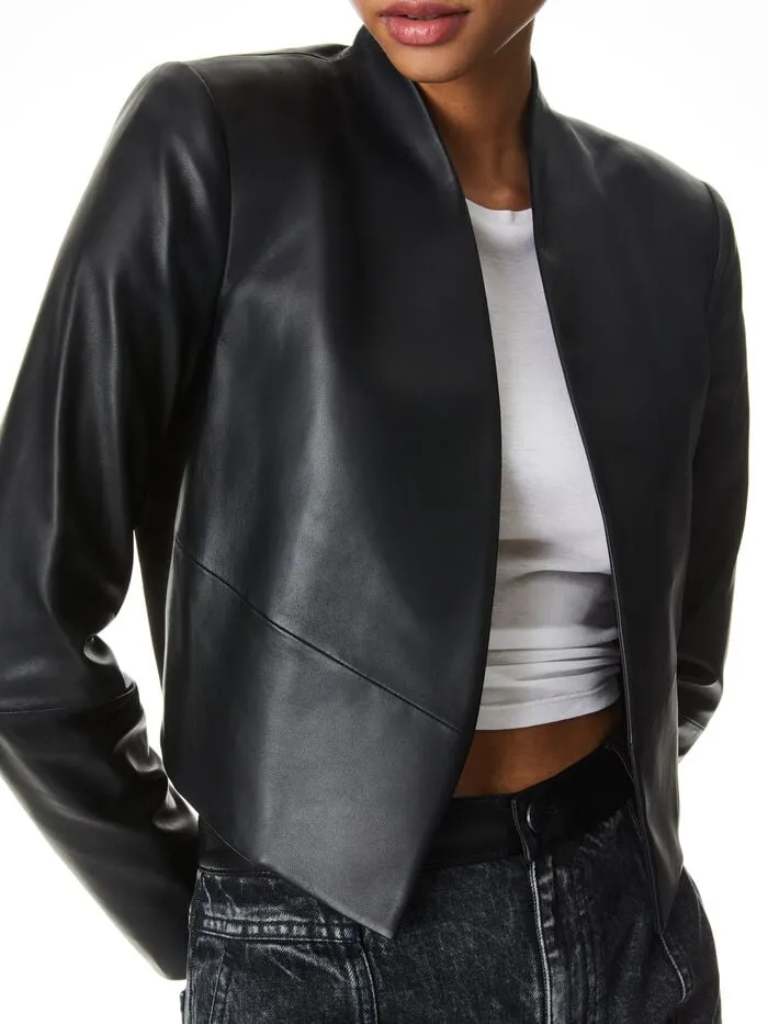 Alice Olivia JACKETS COATS WOMEN HARVEY LEATHER JACKET Black