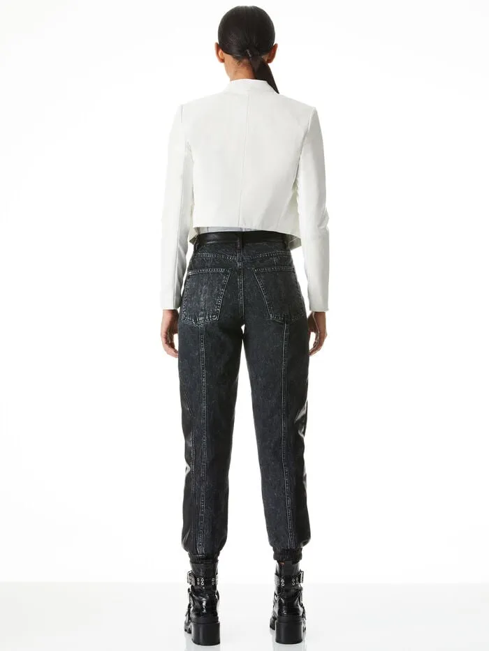 Alice Olivia JACKETS COATS WOMEN HARVEY LEATHER JACKET White