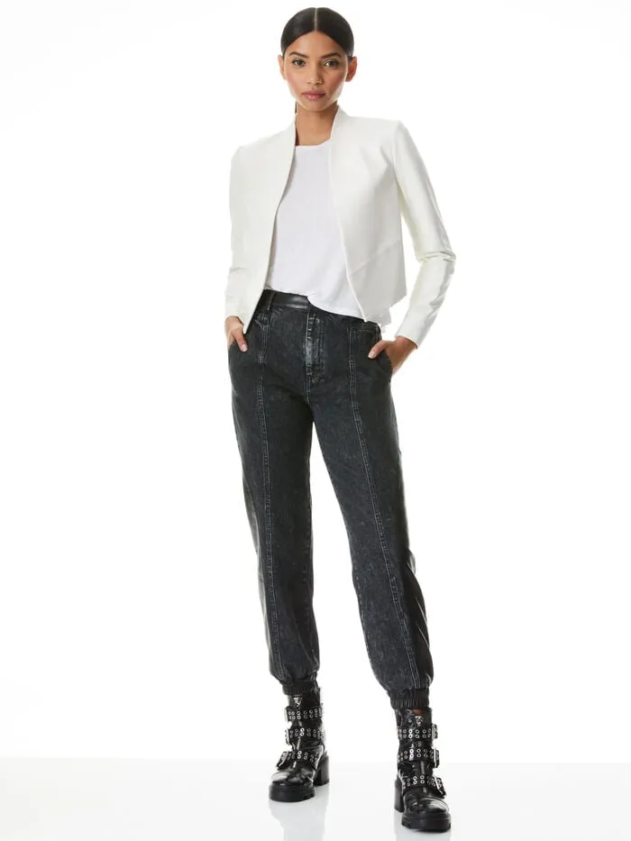 Alice Olivia JACKETS COATS WOMEN HARVEY LEATHER JACKET White