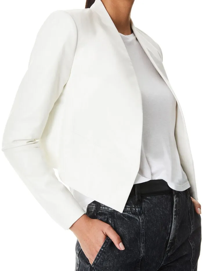 Alice Olivia JACKETS COATS WOMEN HARVEY LEATHER JACKET White