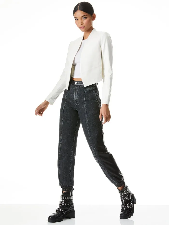 Alice Olivia JACKETS COATS WOMEN HARVEY LEATHER JACKET White