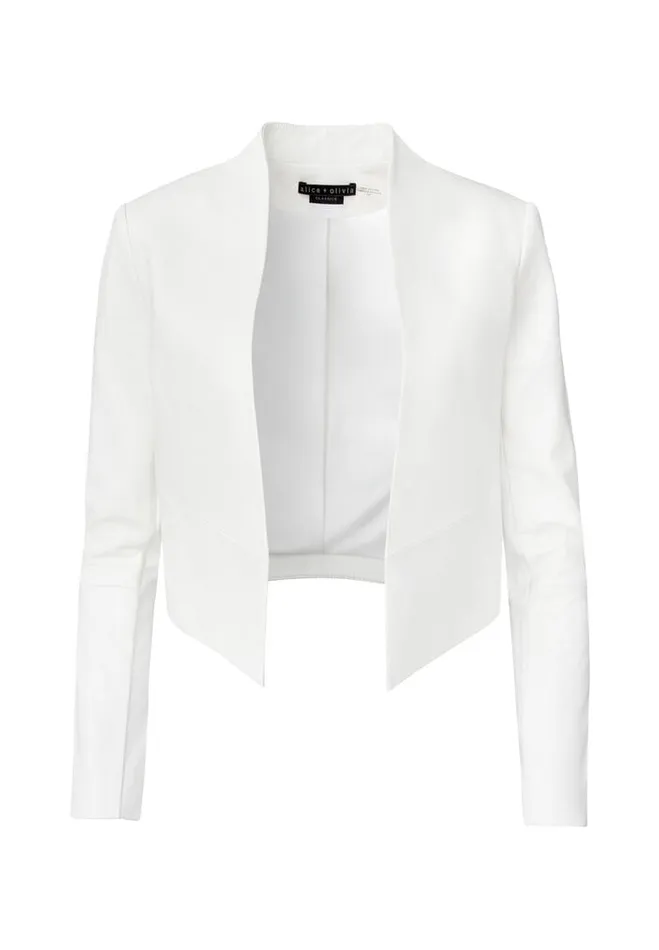 Alice Olivia JACKETS COATS WOMEN HARVEY LEATHER JACKET White
