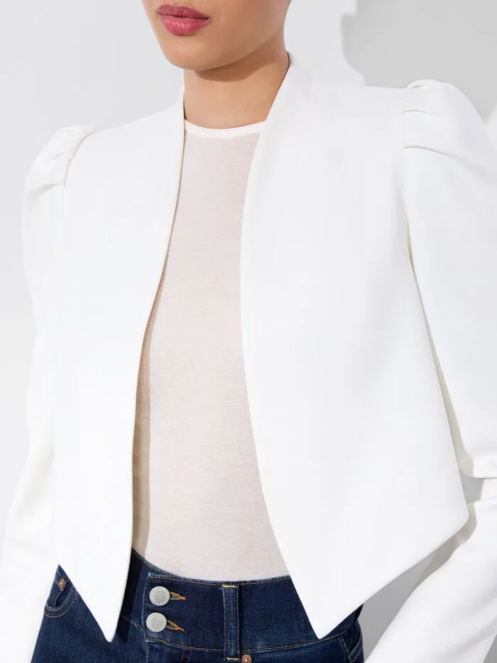 Alice Olivia JACKETS COATS WOMEN HARVEY PUFF SLEEVE JACKET Off White