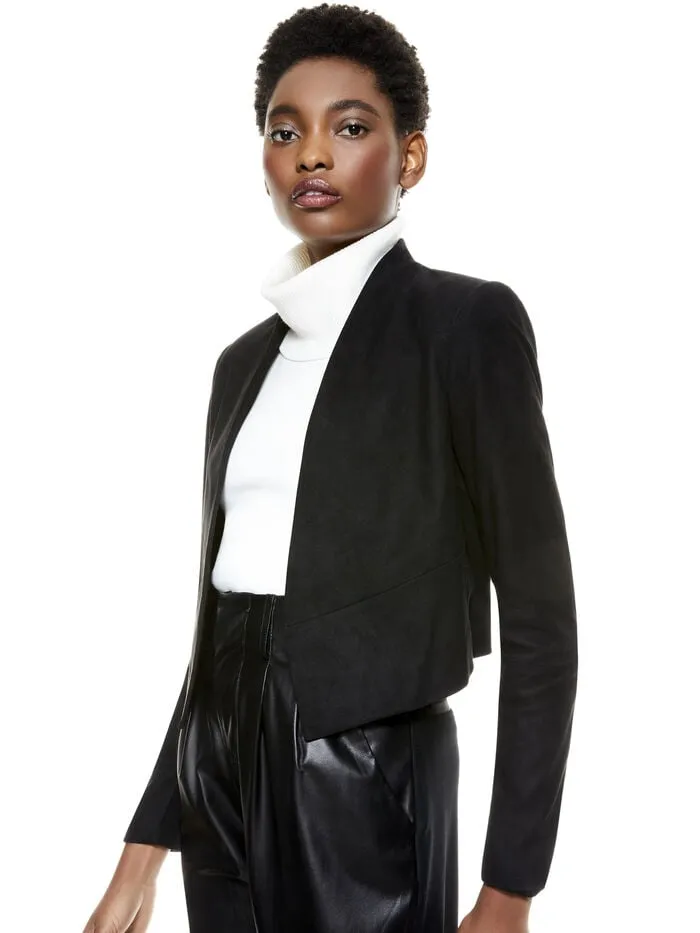 Alice Olivia JACKETS COATS WOMEN HARVEY SUEDE JACKET Black
