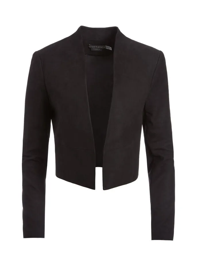 Alice Olivia JACKETS COATS WOMEN HARVEY SUEDE JACKET Black