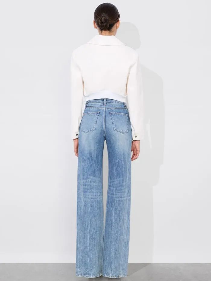 Alice Olivia JACKETS COATS WOMEN HYDE CROPPED VEGAN JACKET Off White
