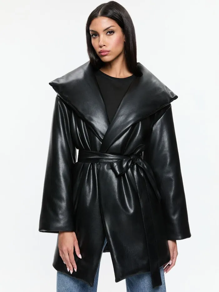 Alice Olivia JACKETS COATS WOMEN IMA VEGAN PUFFER Black