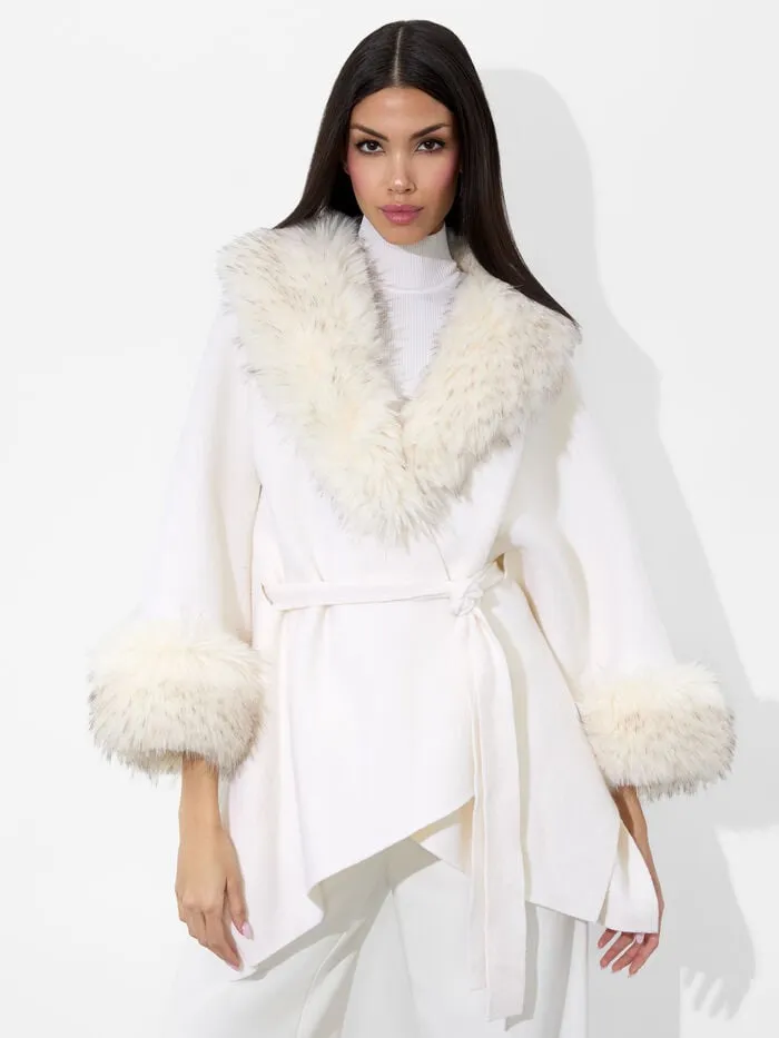 Alice Olivia JACKETS COATS WOMEN JOANNE SWEATER COAT Ecru