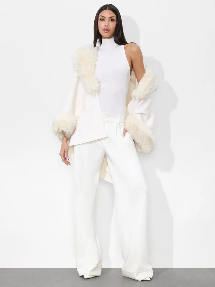 Alice Olivia JACKETS COATS WOMEN JOANNE SWEATER COAT Ecru