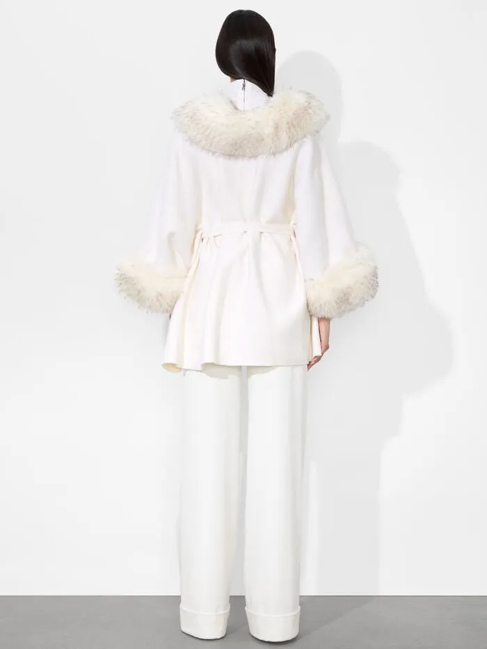 Alice Olivia JACKETS COATS WOMEN JOANNE SWEATER COAT Ecru