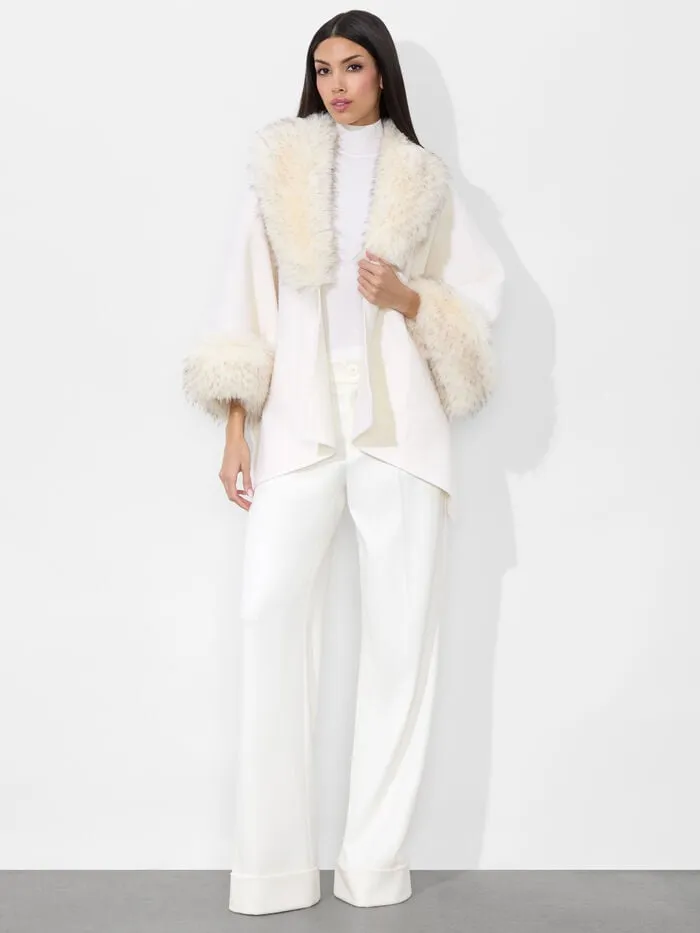 Alice Olivia JACKETS COATS WOMEN JOANNE SWEATER COAT Ecru