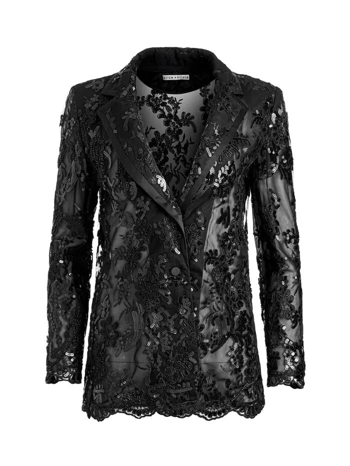 Alice Olivia JACKETS COATS WOMEN JUDITH EMBELLISHED BLAZER Black