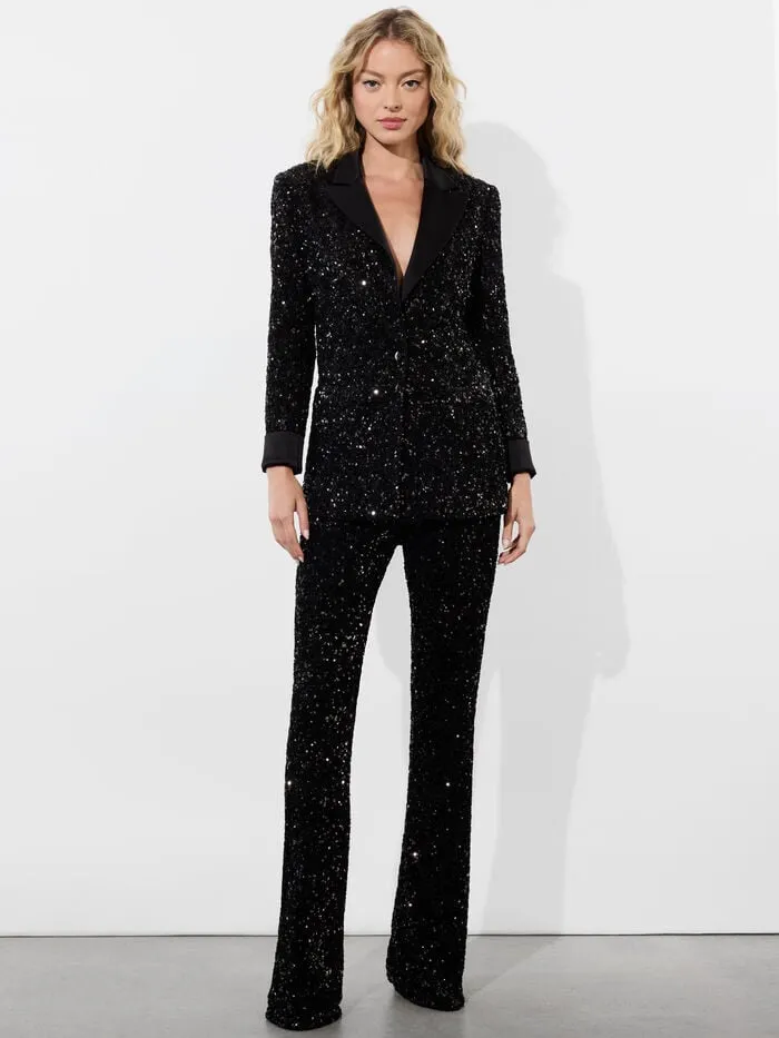Alice Olivia JACKETS COATS WOMEN JUSTIN SEQUIN BLAZER Black