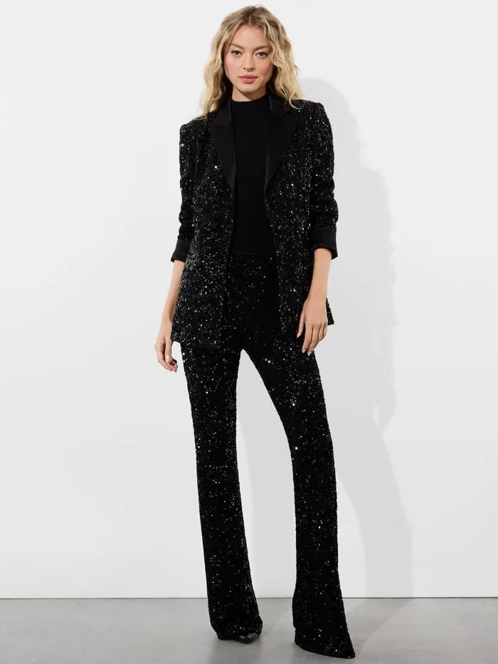 Alice Olivia JACKETS COATS WOMEN JUSTIN SEQUIN BLAZER Black