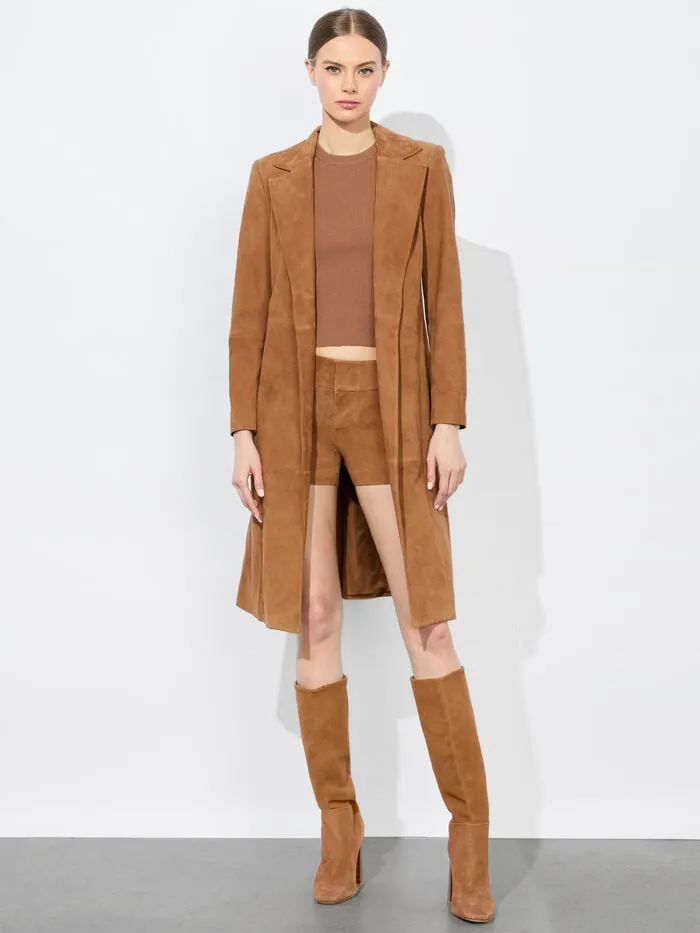 Alice Olivia JACKETS COATS WOMEN KARLEY SUEDE COAT Camel