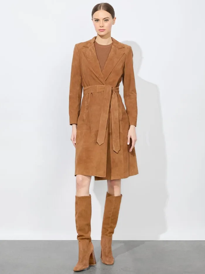 Alice Olivia JACKETS COATS WOMEN KARLEY SUEDE COAT Camel