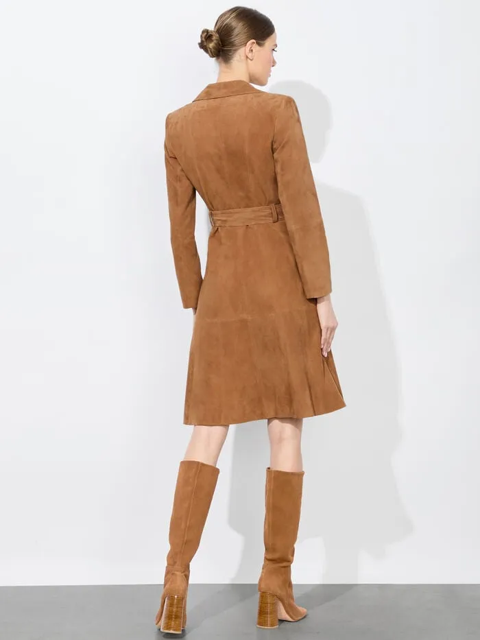 Alice Olivia JACKETS COATS WOMEN KARLEY SUEDE COAT Camel