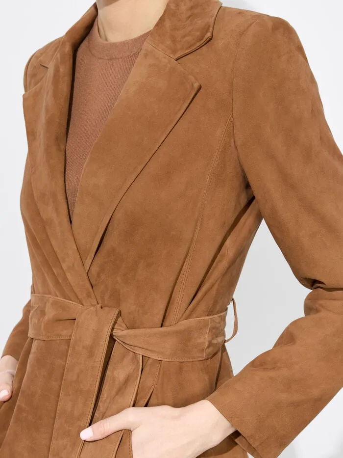 Alice Olivia JACKETS COATS WOMEN KARLEY SUEDE COAT Camel