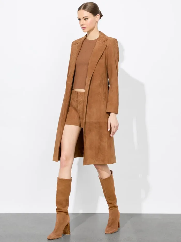 Alice Olivia JACKETS COATS WOMEN KARLEY SUEDE COAT Camel