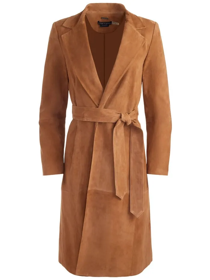 Alice Olivia JACKETS COATS WOMEN KARLEY SUEDE COAT Camel
