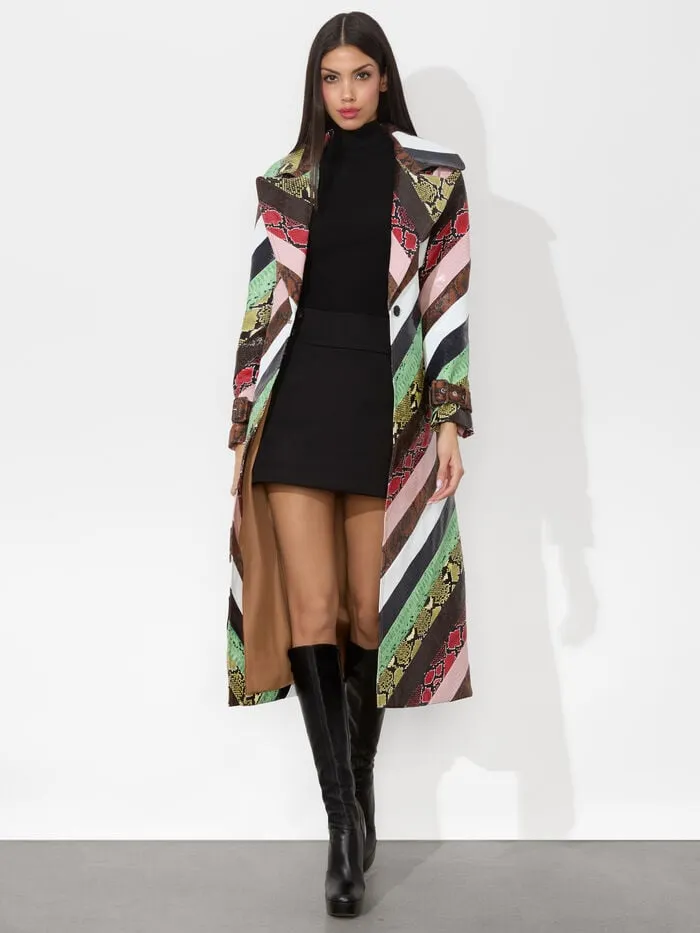 Alice Olivia JACKETS COATS WOMEN KEITH VEGAN MIDI TRENCH Multi