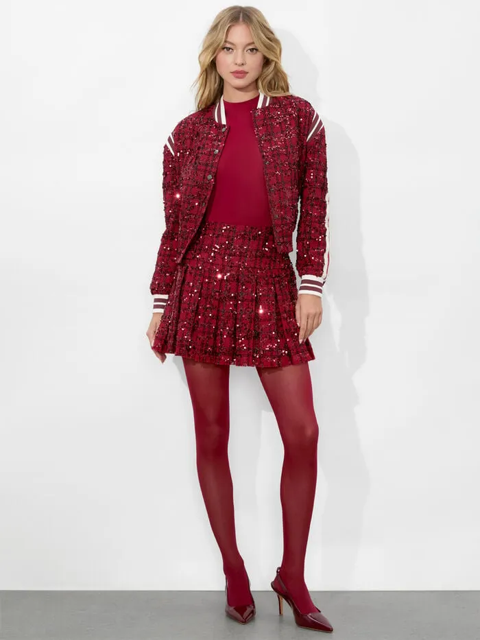 Alice Olivia JACKETS COATS WOMEN KERI VARSITY JACKET Garnet