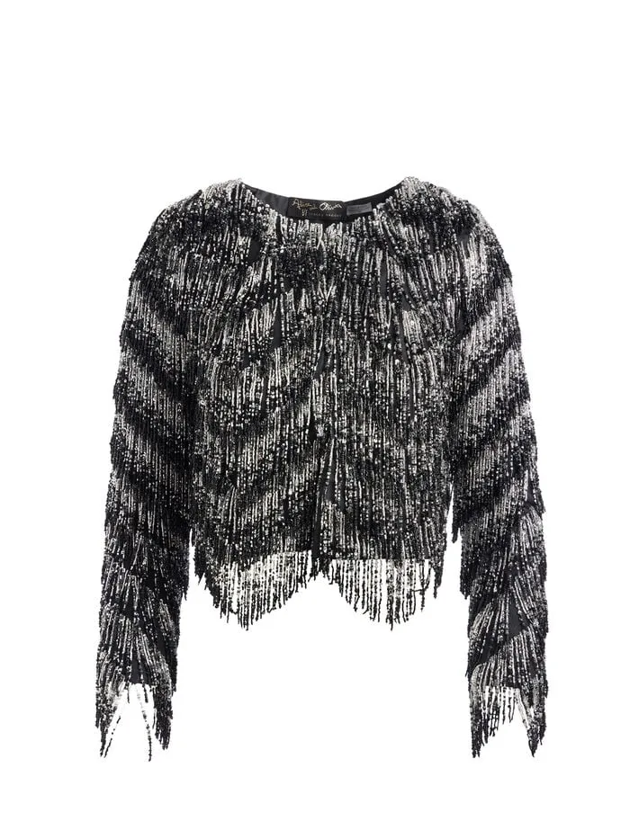 Alice Olivia JACKETS COATS WOMEN KIDMAN JACKET Blackandsilver