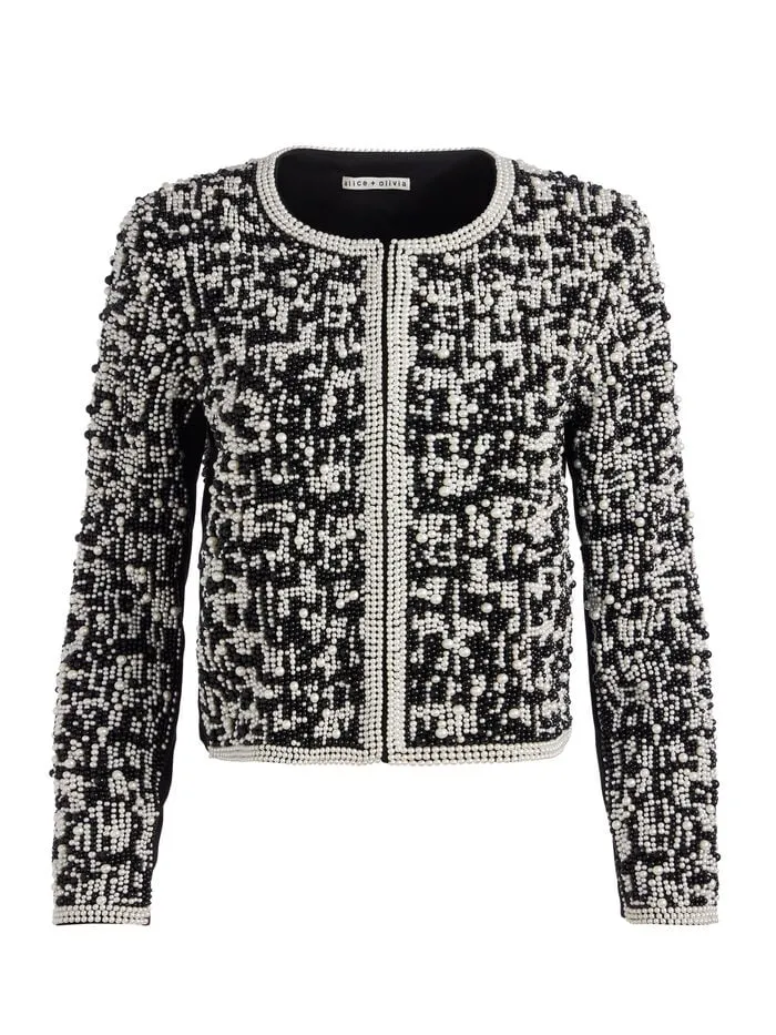 Alice Olivia JACKETS COATS WOMEN KIDMAN JACKET Blackandwhite