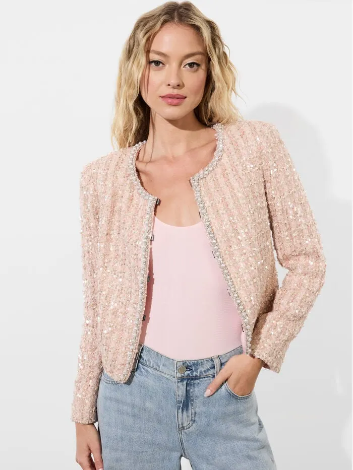 Alice Olivia JACKETS COATS WOMEN KIDMAN JACKET Pearl Blush