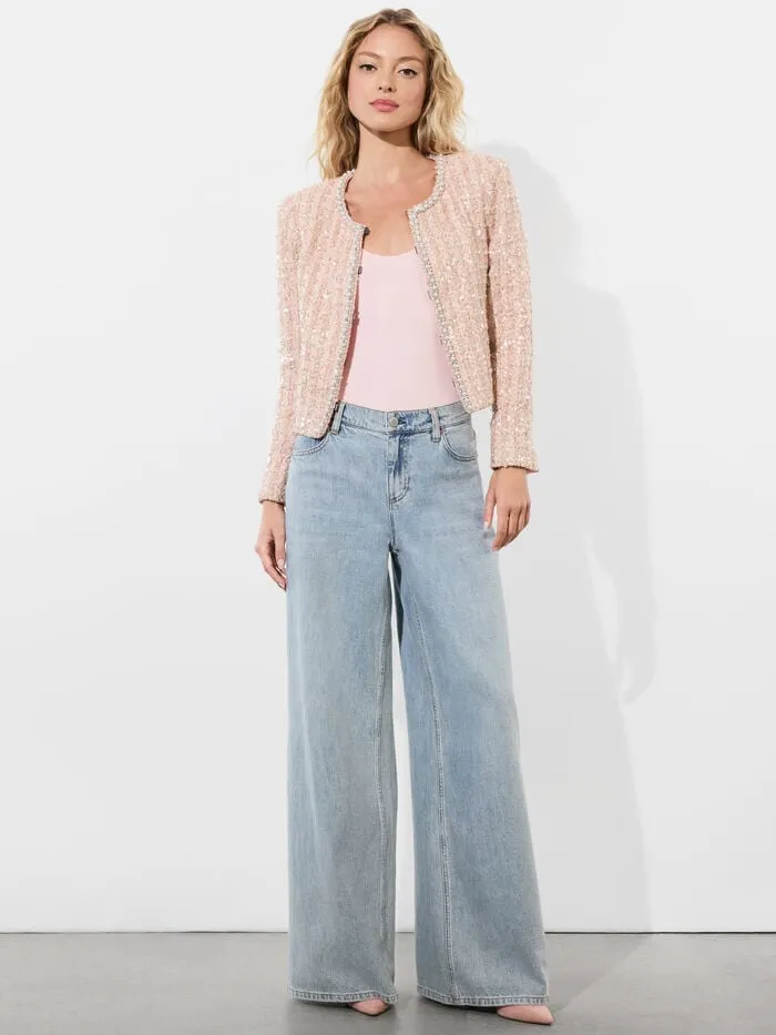 Alice Olivia JACKETS COATS WOMEN KIDMAN JACKET Pearl Blush