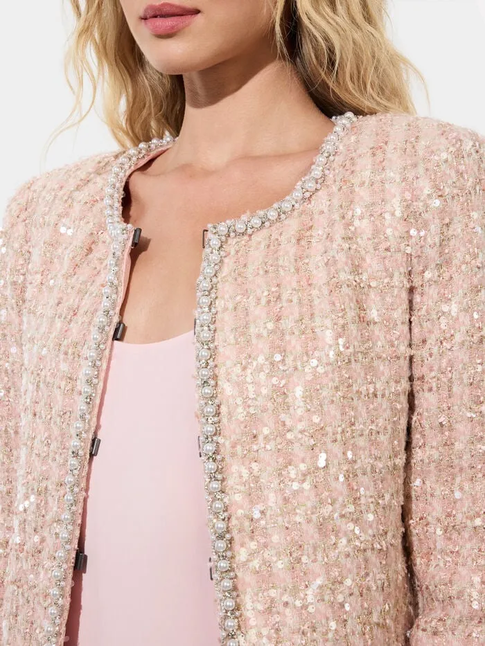 Alice Olivia JACKETS COATS WOMEN KIDMAN JACKET Pearl Blush