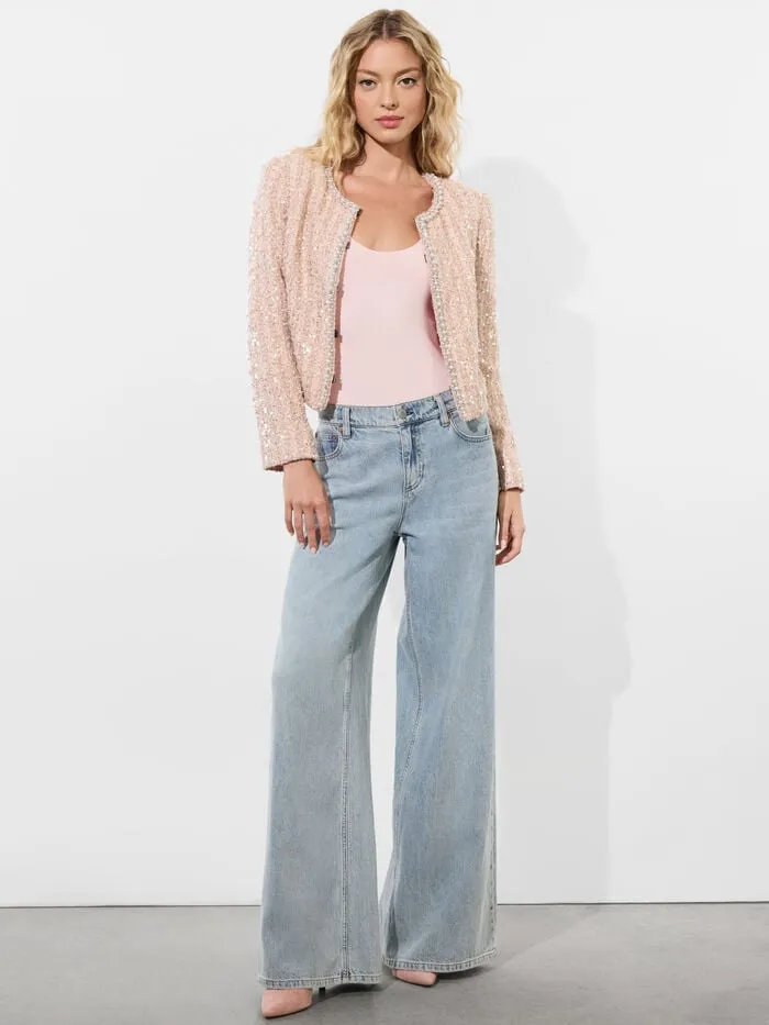 Alice Olivia JACKETS COATS WOMEN KIDMAN JACKET Pearl Blush
