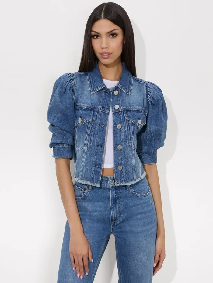 Alice Olivia JACKETS COATS WOMEN LANA DENIM JACKET Brooklyn Blue