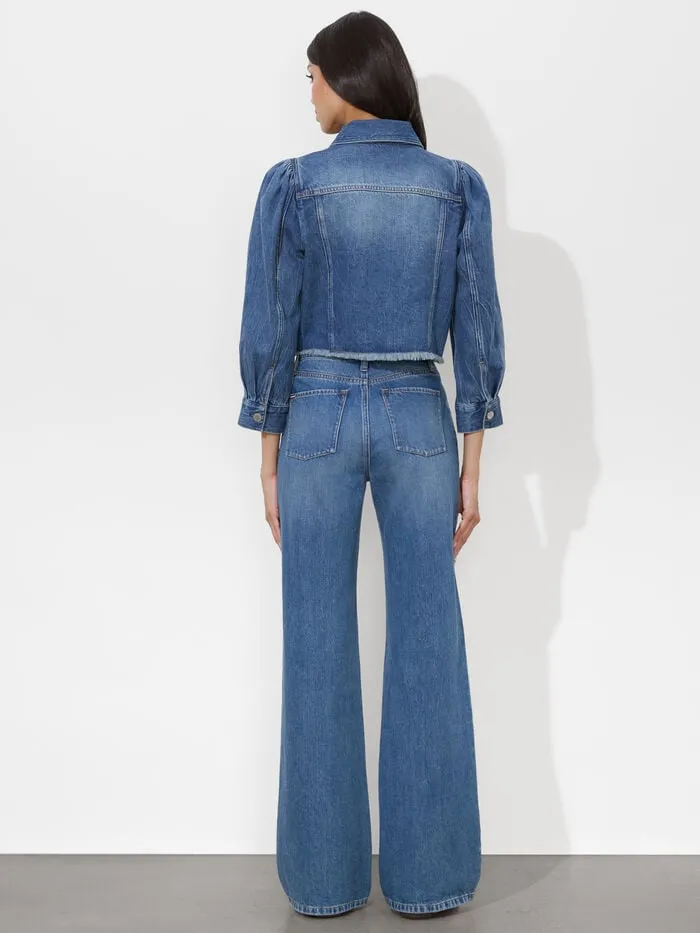 Alice Olivia JACKETS COATS WOMEN LANA DENIM JACKET Brooklyn Blue