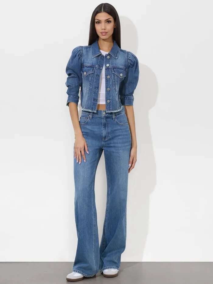 Alice Olivia JACKETS COATS WOMEN LANA DENIM JACKET Brooklyn Blue