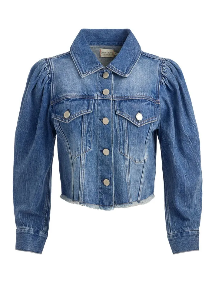 Alice Olivia JACKETS COATS WOMEN LANA DENIM JACKET Brooklyn Blue