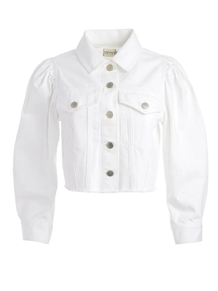 Alice Olivia JACKETS COATS WOMEN LANA DENIM JACKET White