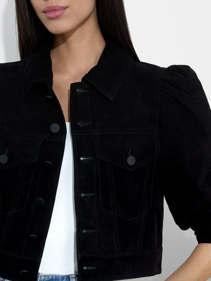 Alice Olivia JACKETS COATS WOMEN LANA SUEDE JACKET Black