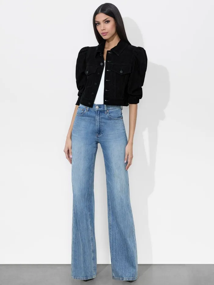 Alice Olivia JACKETS COATS WOMEN LANA SUEDE JACKET Black