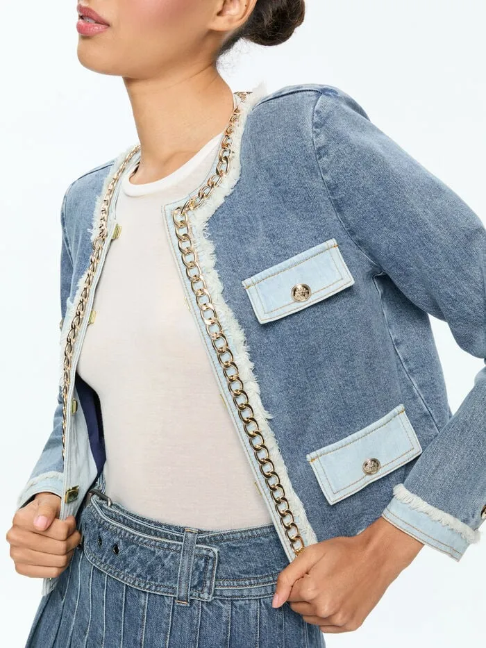 Alice Olivia JACKETS COATS WOMEN LANDON DENIM JACKET Avery Blue
