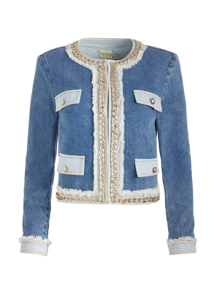 Alice Olivia JACKETS COATS WOMEN LANDON DENIM JACKET Avery Blue
