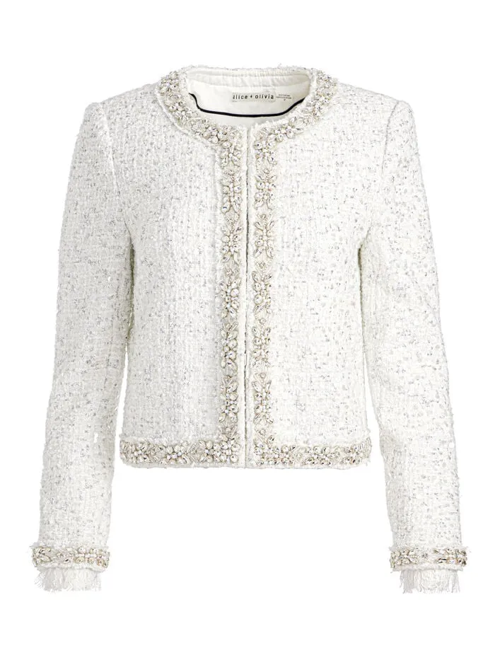 Alice Olivia JACKETS COATS WOMEN LANDON JACKET Off White